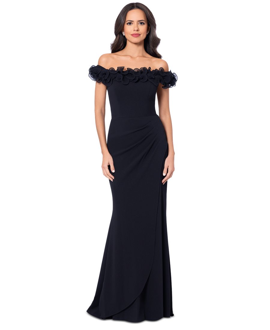 

Небольшое платье с оборками и открытыми плечами XSCAPE, Black