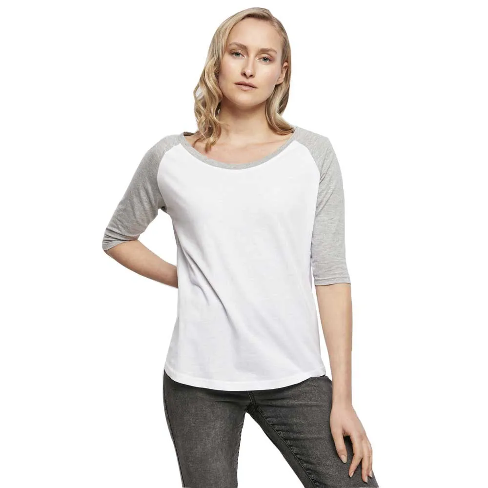 

Футболка Build Your Brand Contrast Raglan 3/4 sleeve, белый