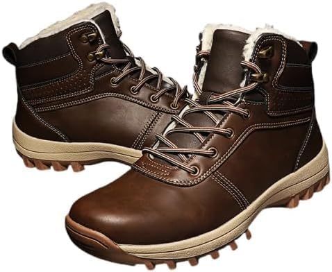 

Мужские ботинки с шнуровкой, вседорожное сцепление, для фермы, улицы и повседневной носки, прочные и легкие, мотоциклетные грузовые ботинки для мужчин, подходят для всех сезонов Hhhchpm, коричневый