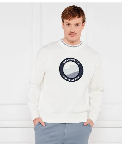 

Свитер Клубфиш Loose fit Boss Orange, белый