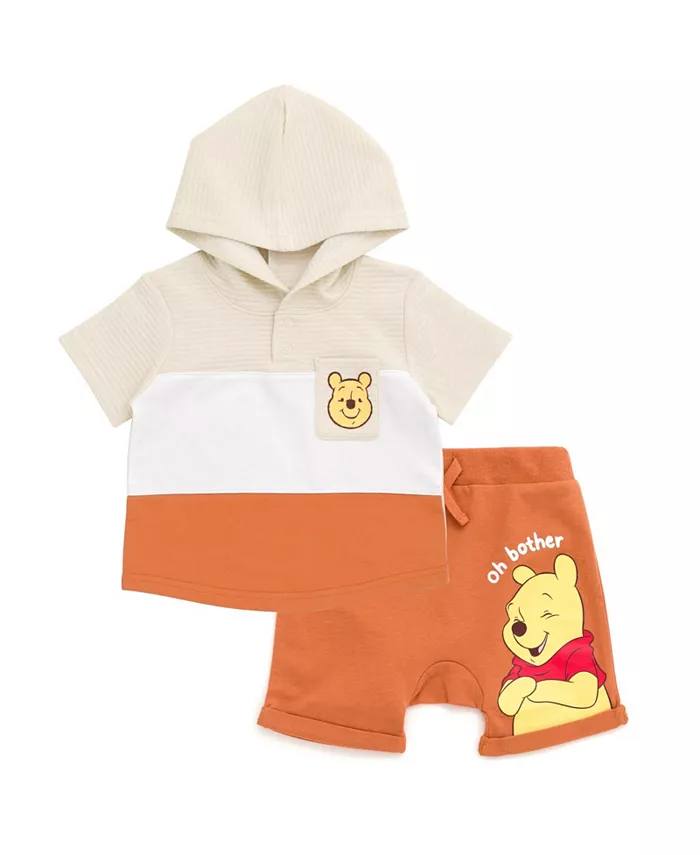 

Толстовка с капюшоном и шортами из велюра для мальчиков Toddler Boys Winnie the Pooh, размеры Newborn+ Disney, белый