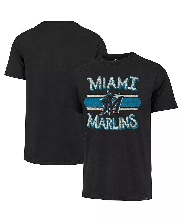 

Мужская черная потертая футболка Miami Marlins Renew Franklin '47 Brand