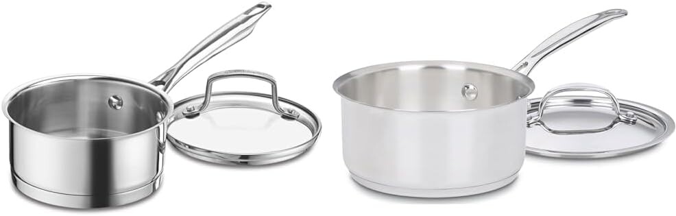 

Cuisinart 8919-14 Кастрюля профессиональной серии на 1 литр с крышкой, нержавеющая сталь, зеркальная отделка и кастрюля на 1 литр с крышкой, коллекция посуды Chef's Classic из нержавеющей стали, 719-14