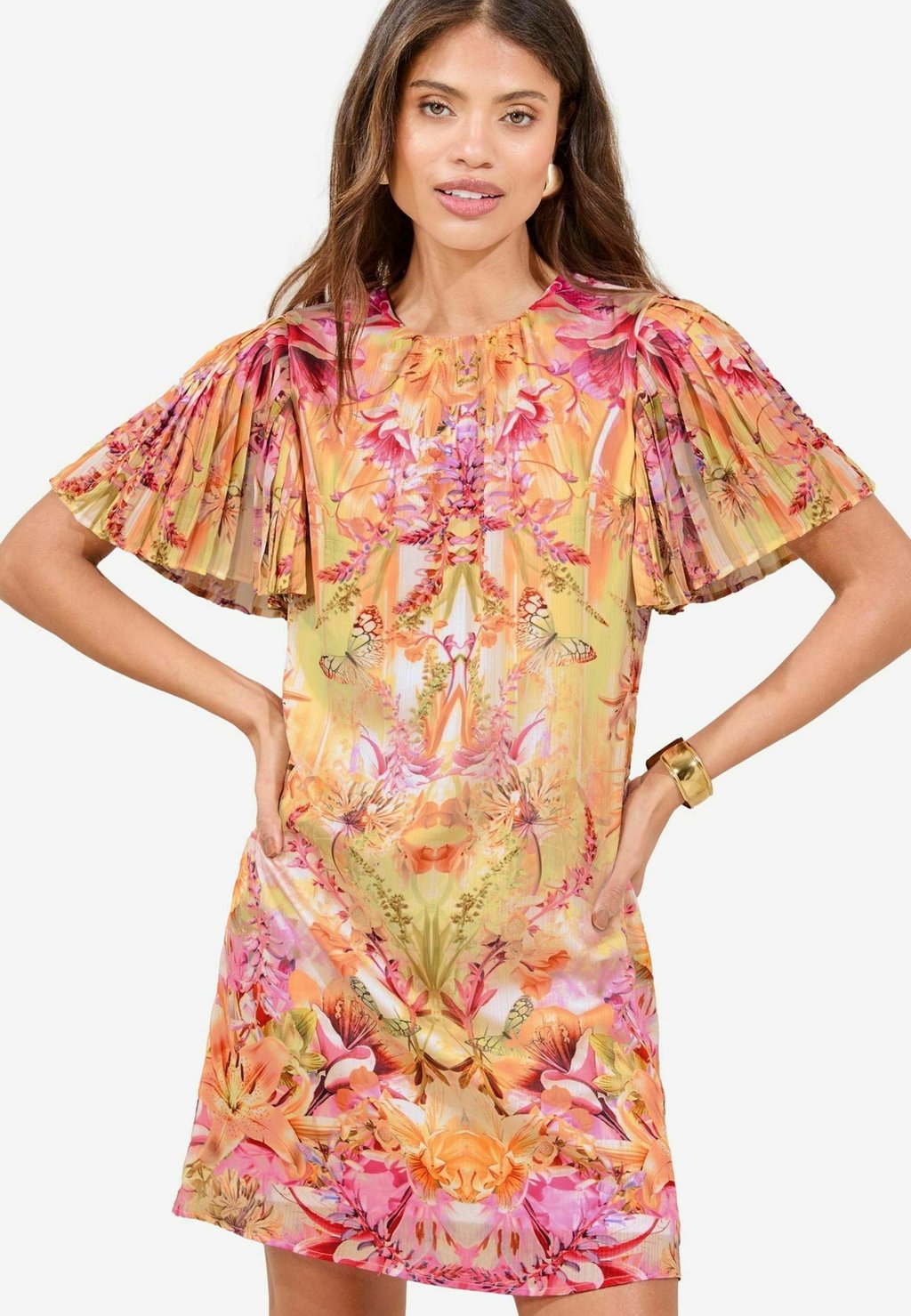 

Повседневное платье REGULAR FIT - FLORAL PLEATED MINI Lipsy, розовый