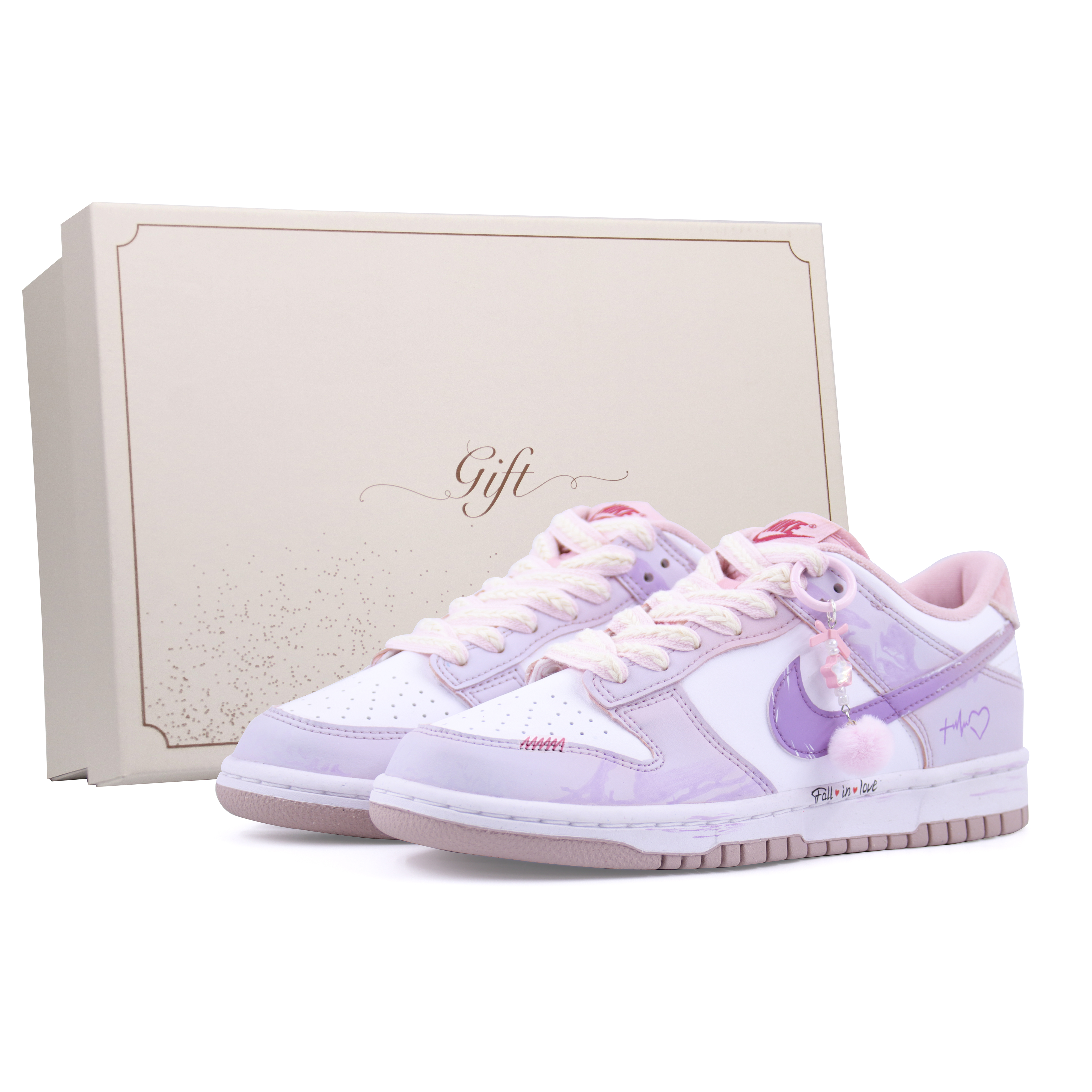 

Nike Детские кроссовки для скейтбординга Dunk Pink Velvet Low Top для подростков