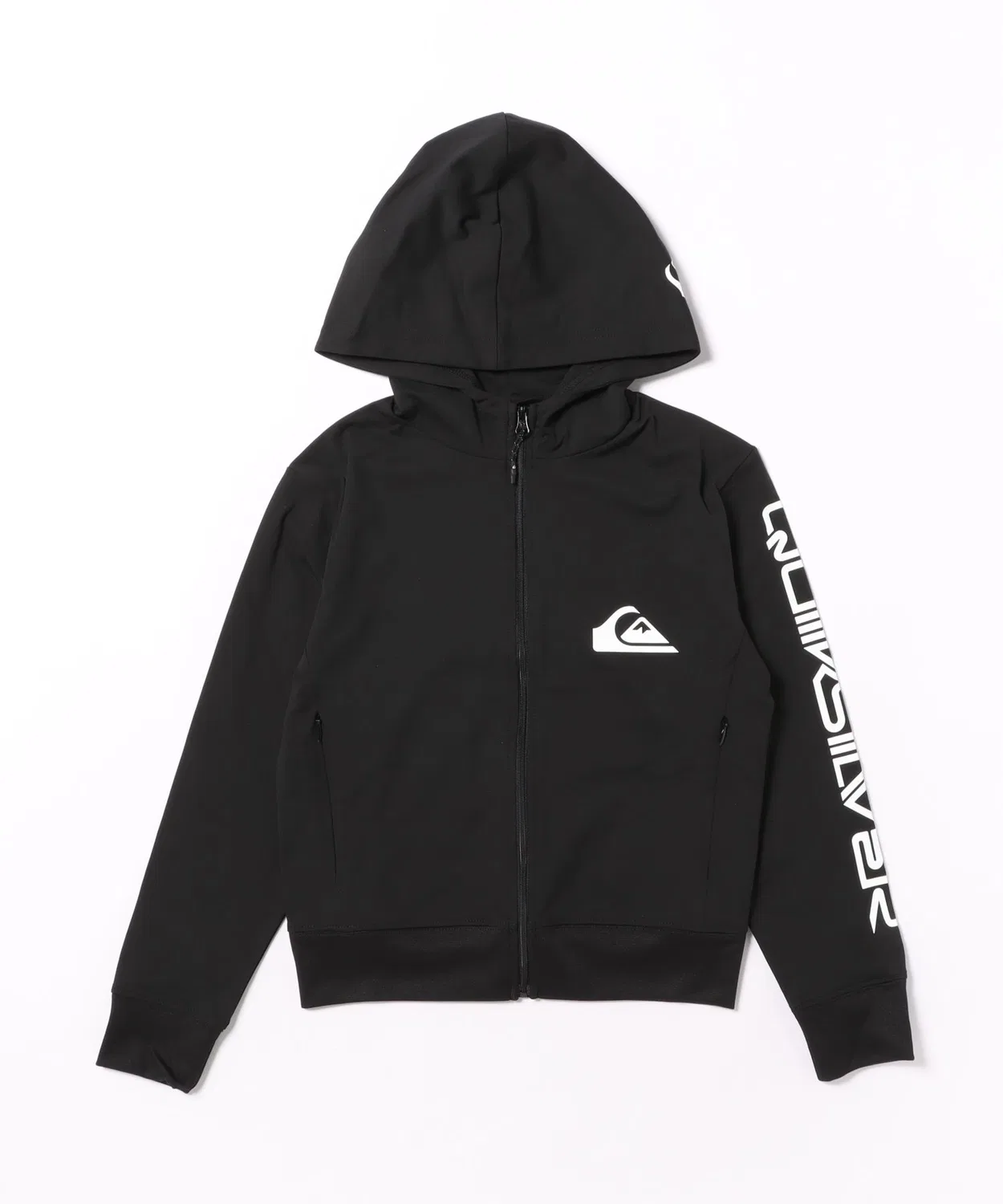 Рашгард с zip-застежкой Youth Omni MW Zip Hoodie Quiksilver UPF50+, черный