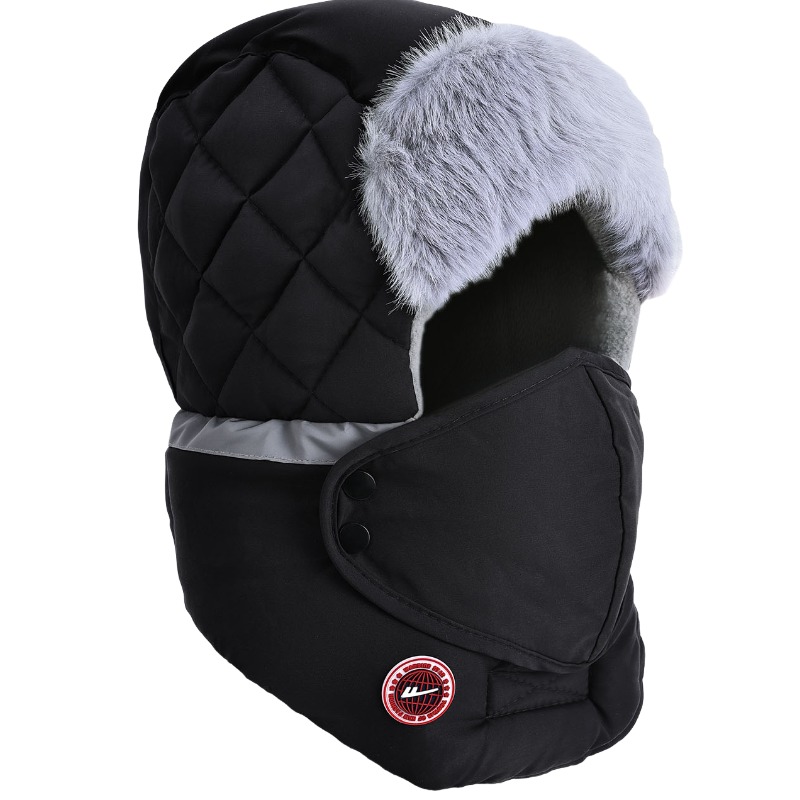 

Траппер-шапка из полиэстера Unisex WARRIOR, черный