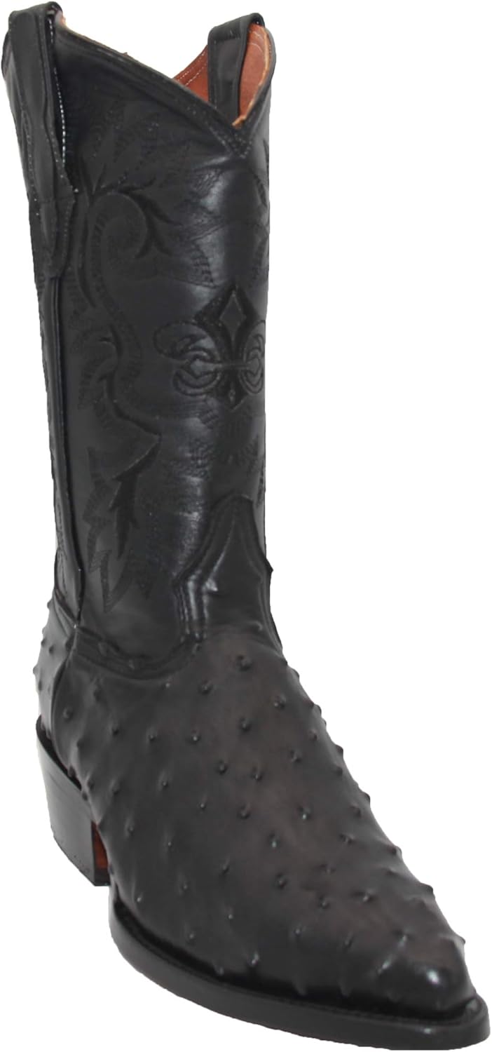 

Мужские кожаные ковбойские сапоги Western с тиснением под страусиное перо The Western Shops, черный