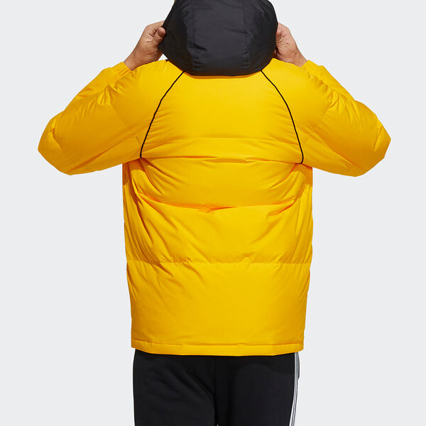 Пуховик adidas neo M Cb Down Casual Stay Warm Sports hooded down Jacket Yellow, желтый — фото 3