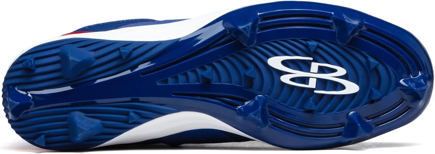 Мужские бутсы Boombah Viper Pureknit с литой подошвой - Status - Разные цвета - Разные размеры, красный/синий — фото 2
