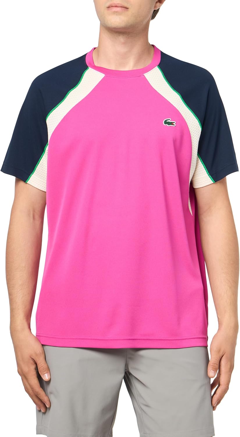 

Теннисная футболка Lacoste Mens Sport Ultra Dry Colour-block, Fuchsia/Navy Blue/Lapland, Синий, Теннисная футболка Lacoste Mens Sport Ultra Dry Colour-block, Fuchsia/Navy Blue/Lapland