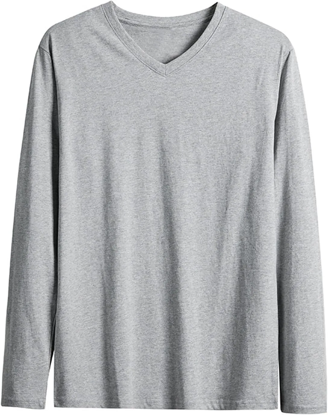 

Футболка мужская V-Neck с длинным рукавом, хлопок, свободный крой