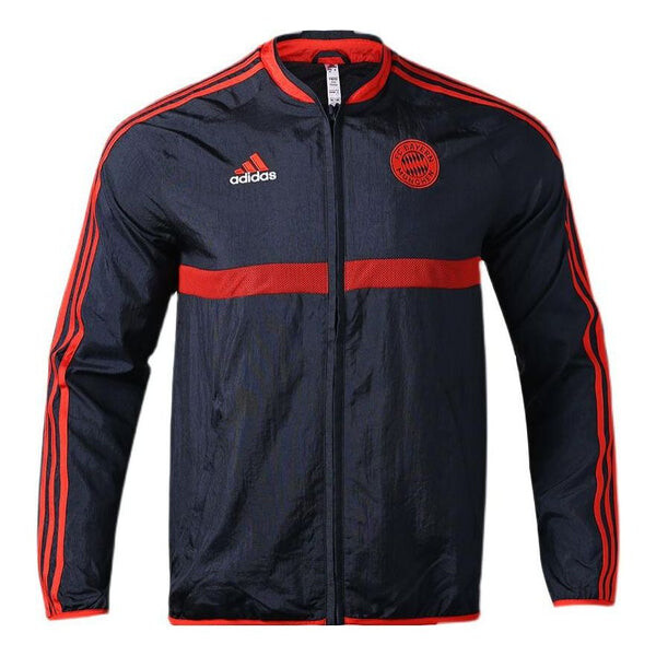

Куртка adidas FC Bayern Icons Woven Jacket 'Night Navy Active Red', синий