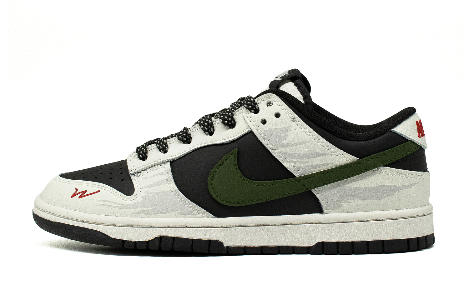 

Nike Мужские износостойкие низкие скейтбордные кроссовки Dunk Spring Cocoon, черный, белый и зеленые