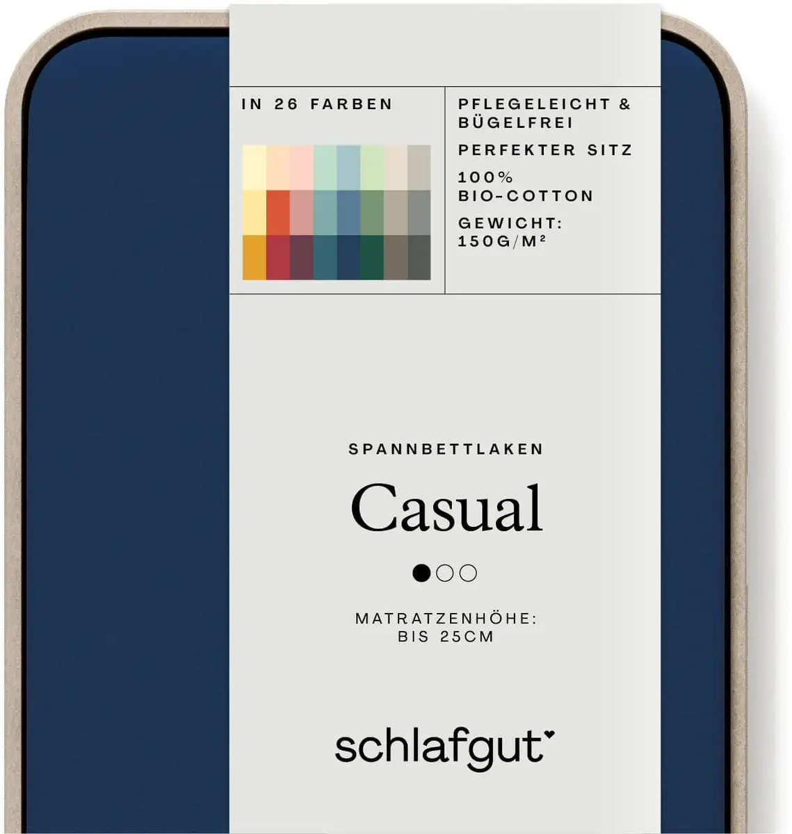 

Простыня Schlafgut "CASUAL" хлопковая 180-200х200 см, 1 шт., синий