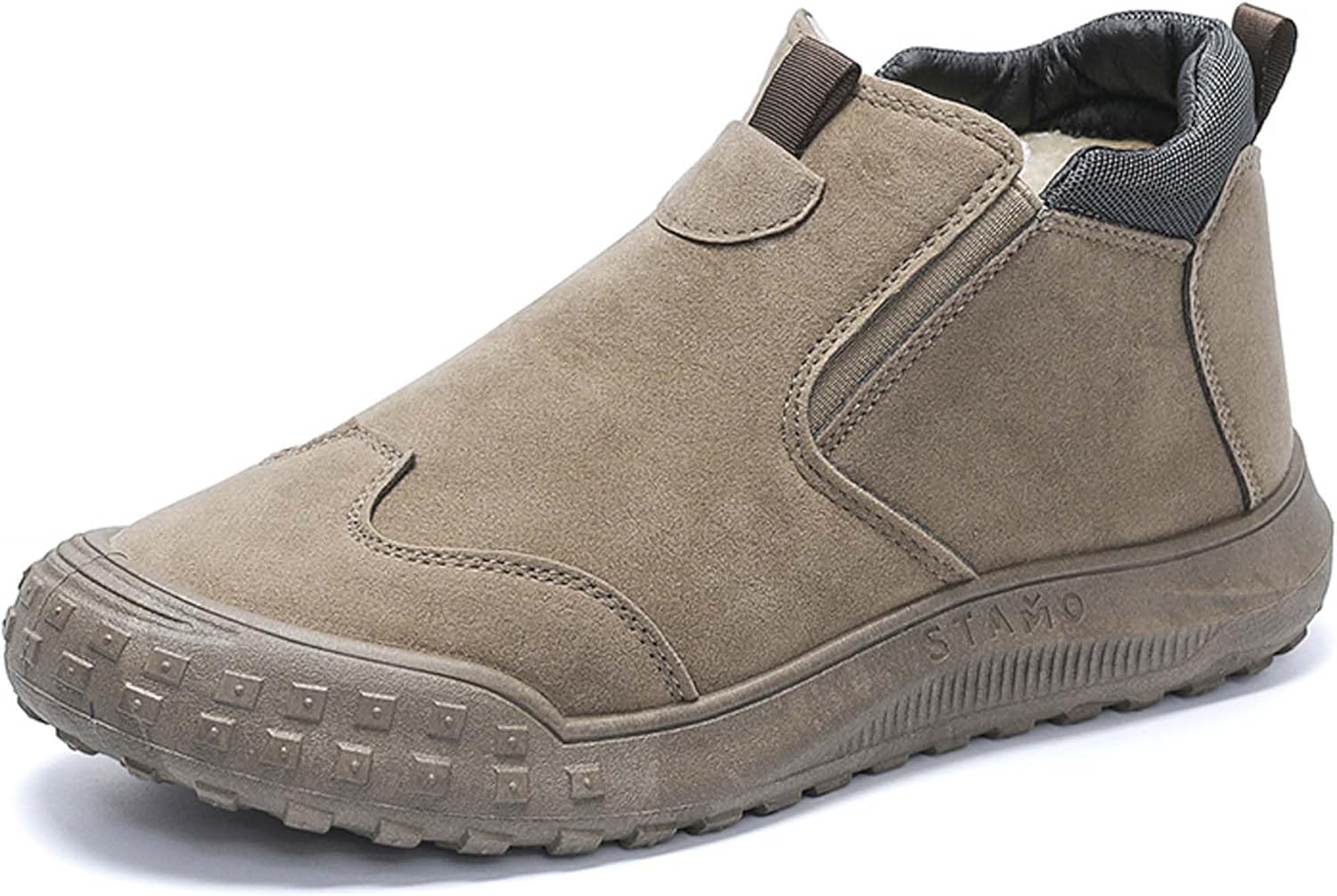 

Зимние водо- и морозостойкие плюшевые теплые сапоги с высоким голенищем, противоскользящие, повседневные и удобные для походов Generic, хаки