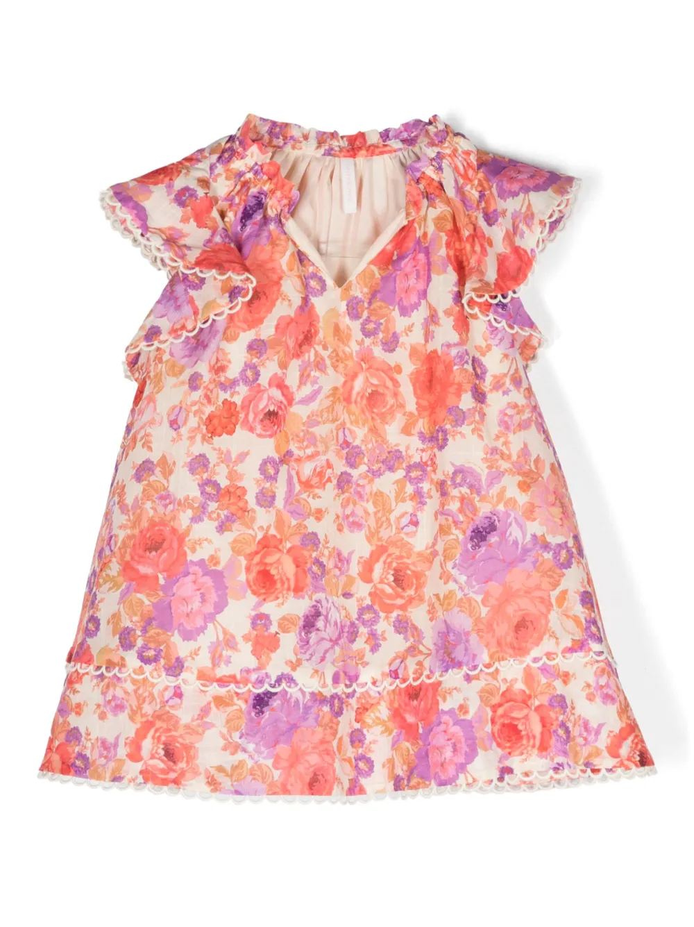 

Платье Raie с цветочным принтом ZIMMERMANN Kids, фиолетовый