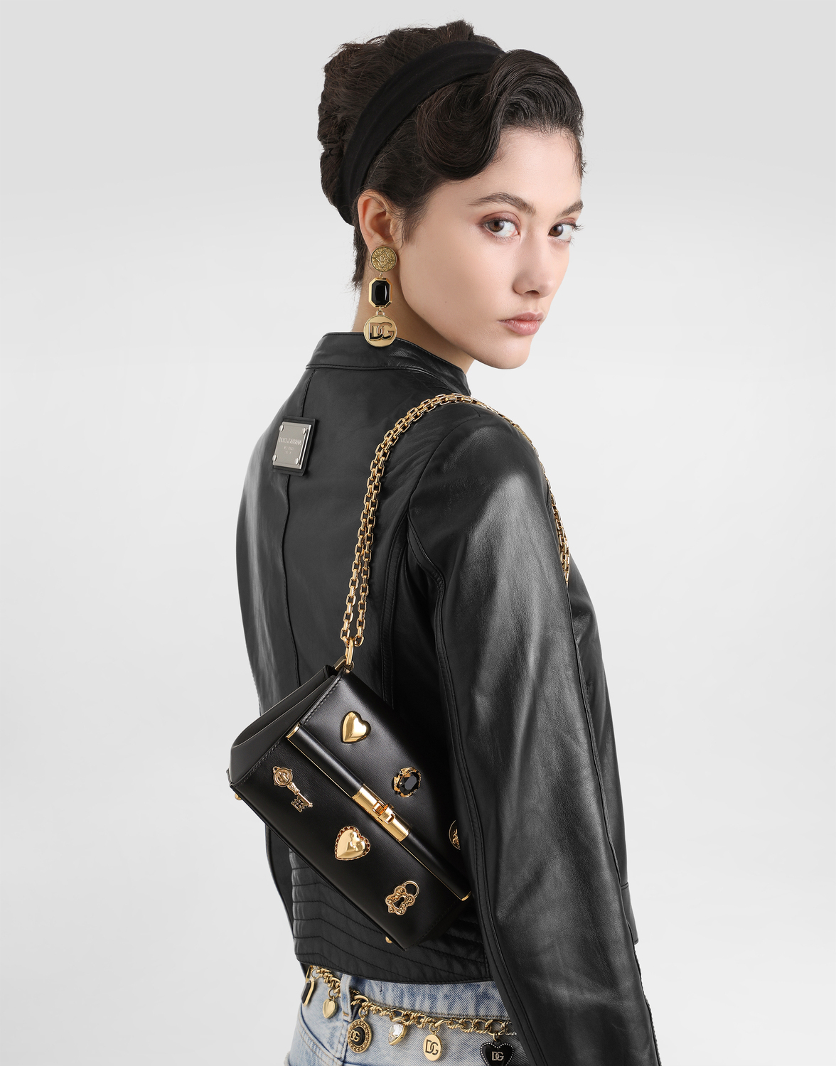 Мини-сумка marlene city из пальматированной телячьей кожи Dolce & Gabbana, мультиколор — фото 2