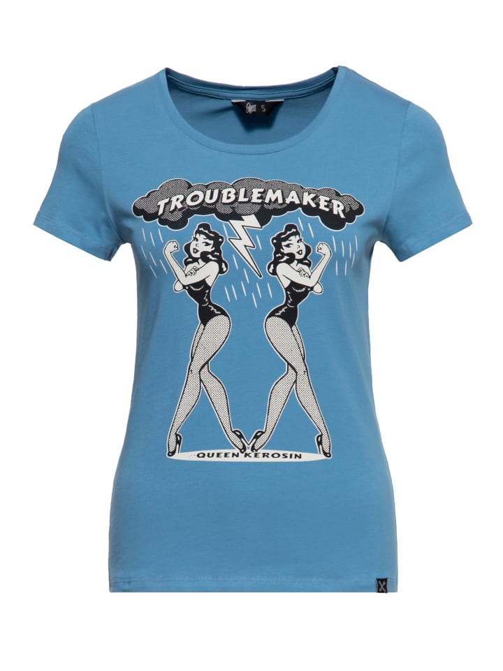 

Футболка Queen Kerosin Troublemaker синего цвета Queen Kerosin, Синий, Футболка Queen Kerosin Troublemaker синего цвета Queen Kerosin