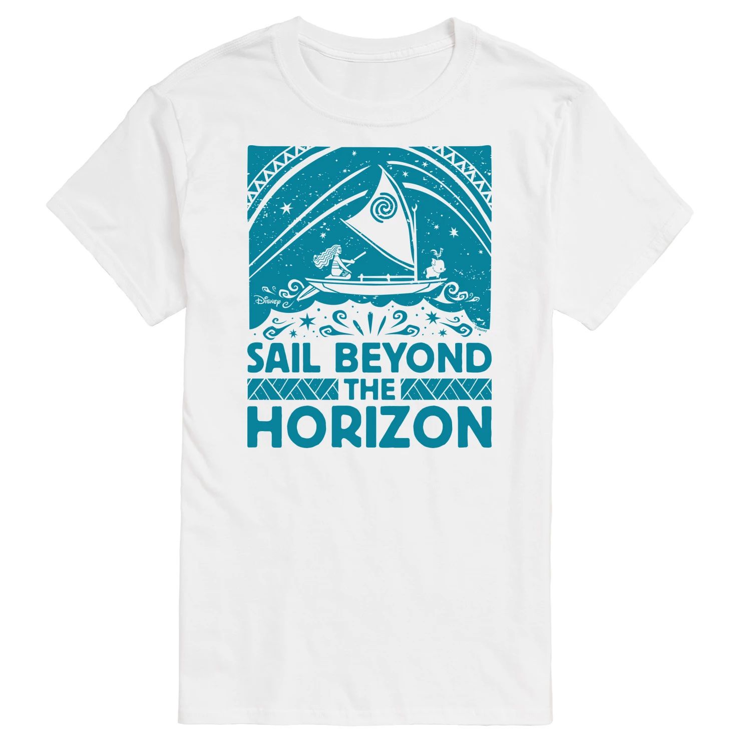 

Футболка's Moana Big & Tall Sail Beyond The Horizon Disney, белый