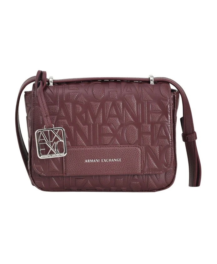 

Бордовая сумка через плечо с логотипом Armani Exchange, коричневый