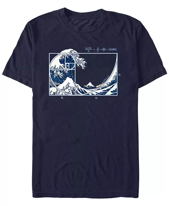 

Мужская футболка с коротким рукавом The Great Fibonacci Wave Design By Humans, синий