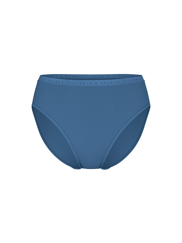 Трусики-Слипы из эластичного хлопка с высоким вырезом Victoria'S Secret, smooth moonlight blue — фото 3