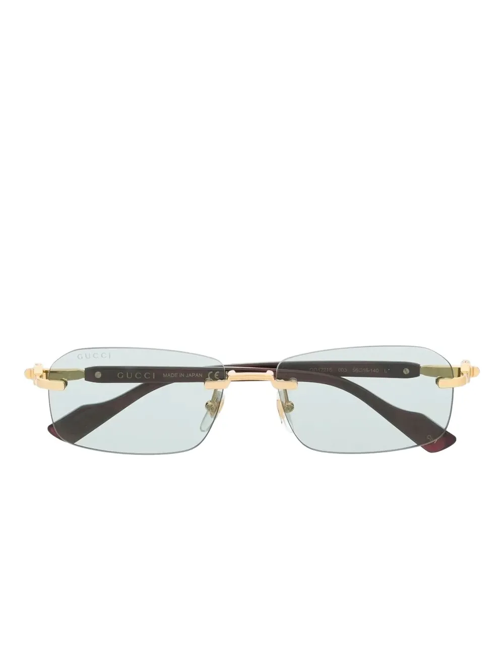 

Солнцезащитные очки без оправы Gucci Eyewear, коричневый