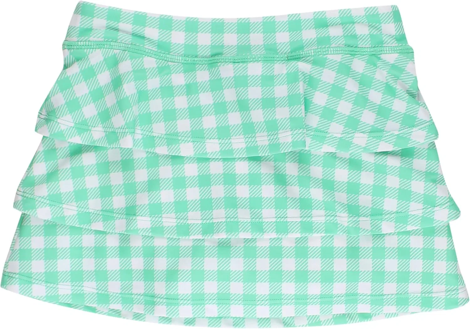 Спортивная юбка-шорты для девочек RuffleButts, Spring Bud Gingham — фото 3