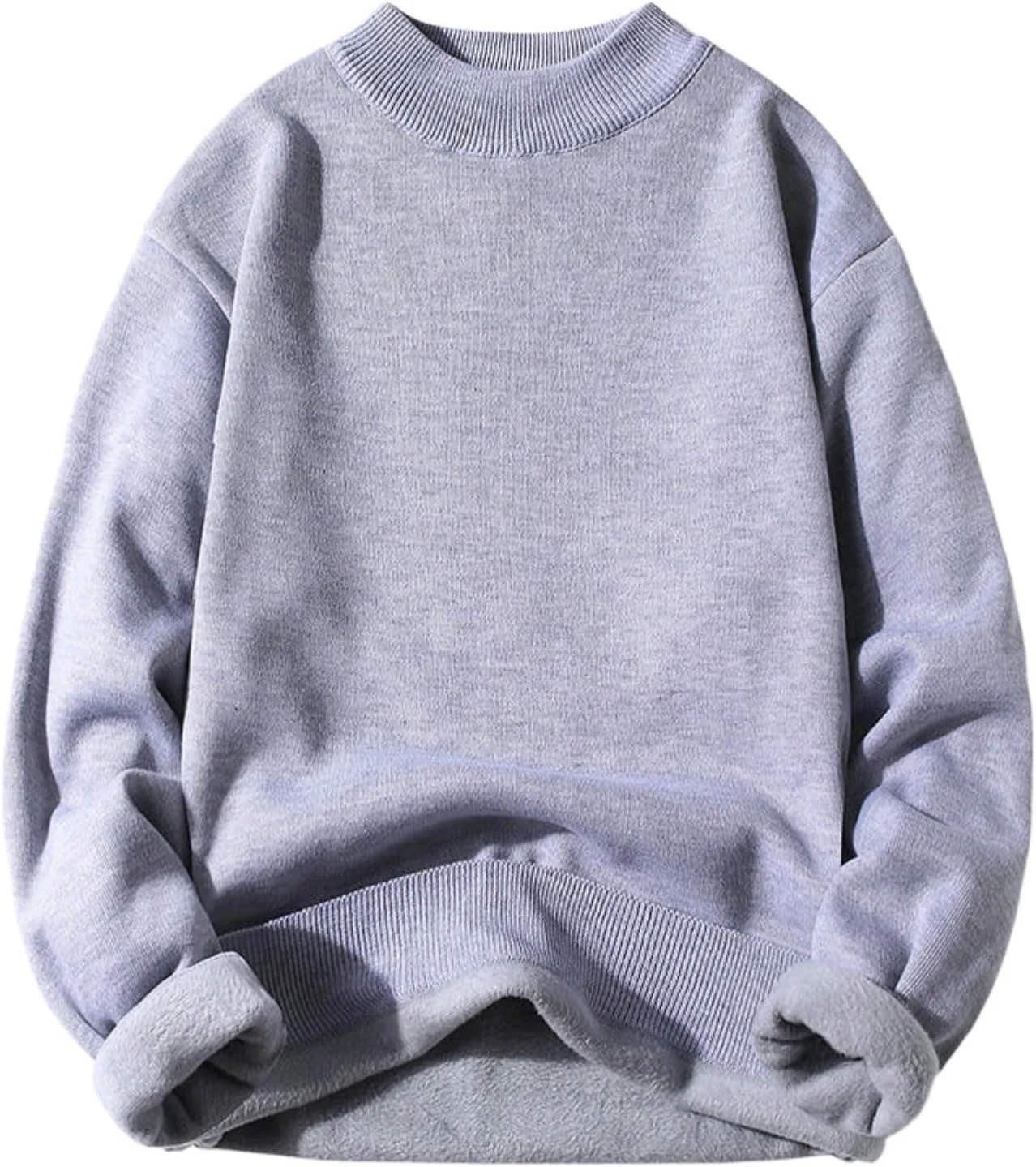 

Мужской свитер с полувысоким воротником, утепленный флисом MUFURONG