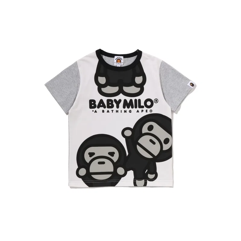 Футболка A BATHING APE SS26 для детей 3-7 лет серая