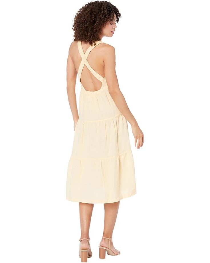 

Платье bella dahl Scrunch Strap Tiered Midi Dress, цвет Apricot Cream