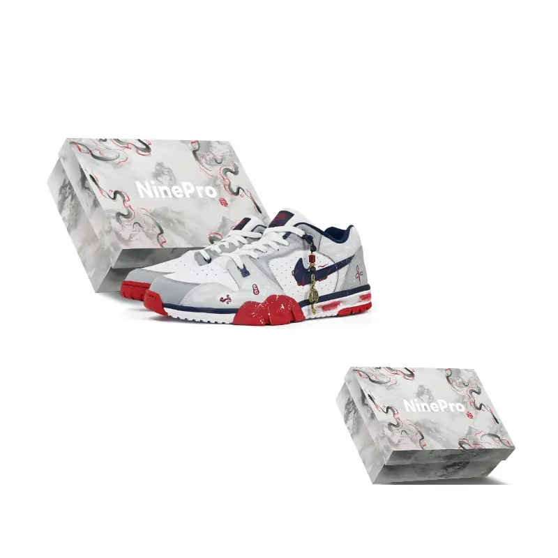 

Nike Кроссовки для тренировок с амортизацией, износостойкие, низкие, мужские, белый красный серый