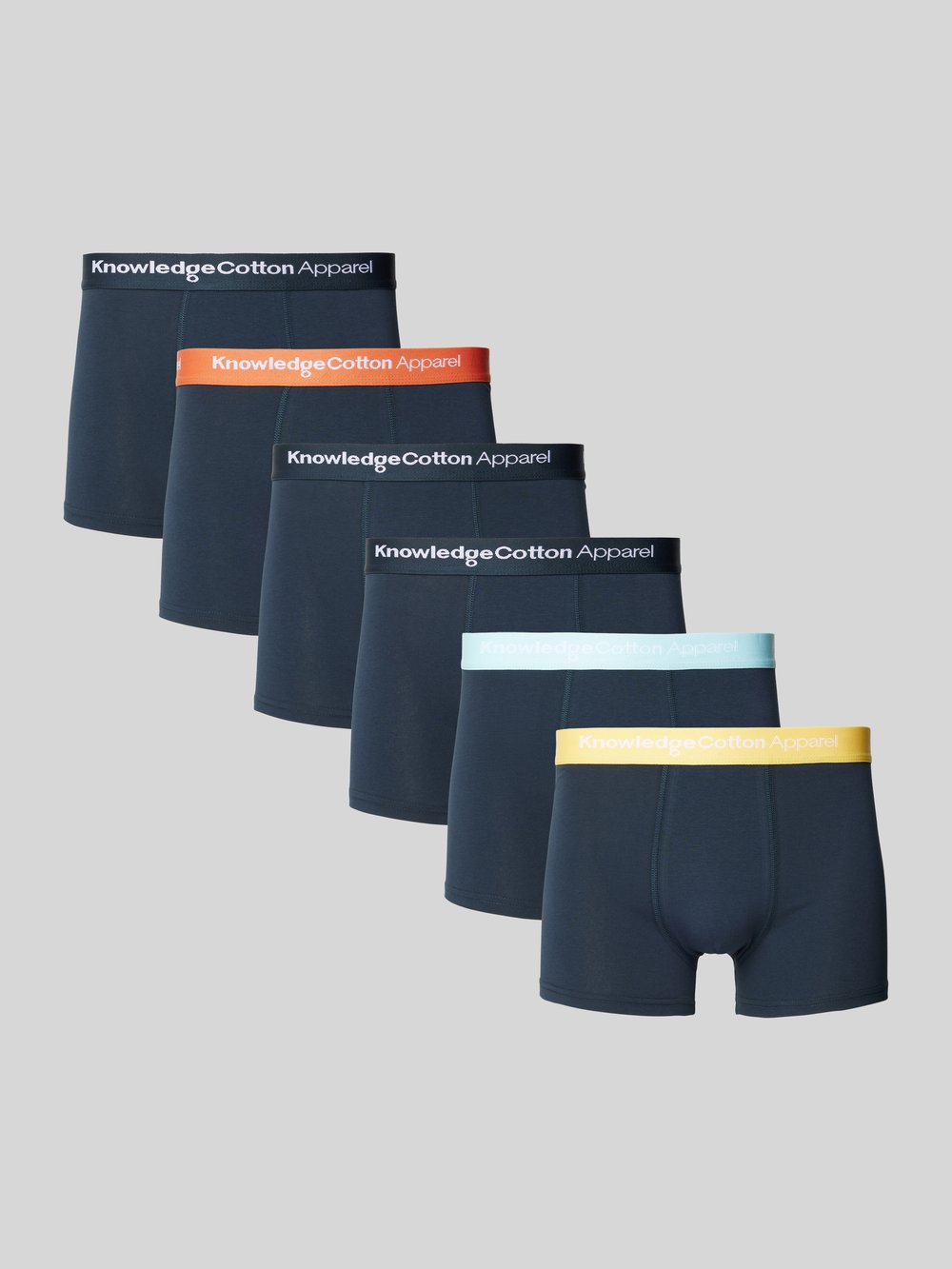 

Боксеры с эластичным поясом и логотипом в упаковке 6 пар Knowledge Cotton Apparel, синий