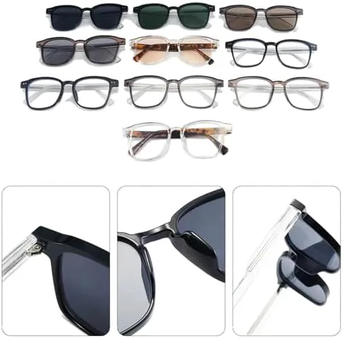 

Ретро-солнцезащитные очки 2027 года для женщин с декоративными заклепками, двухцветные, мужские солнцезащитные очки с защитой от УФ-излучения UV400 MTZJH, Tea Clear