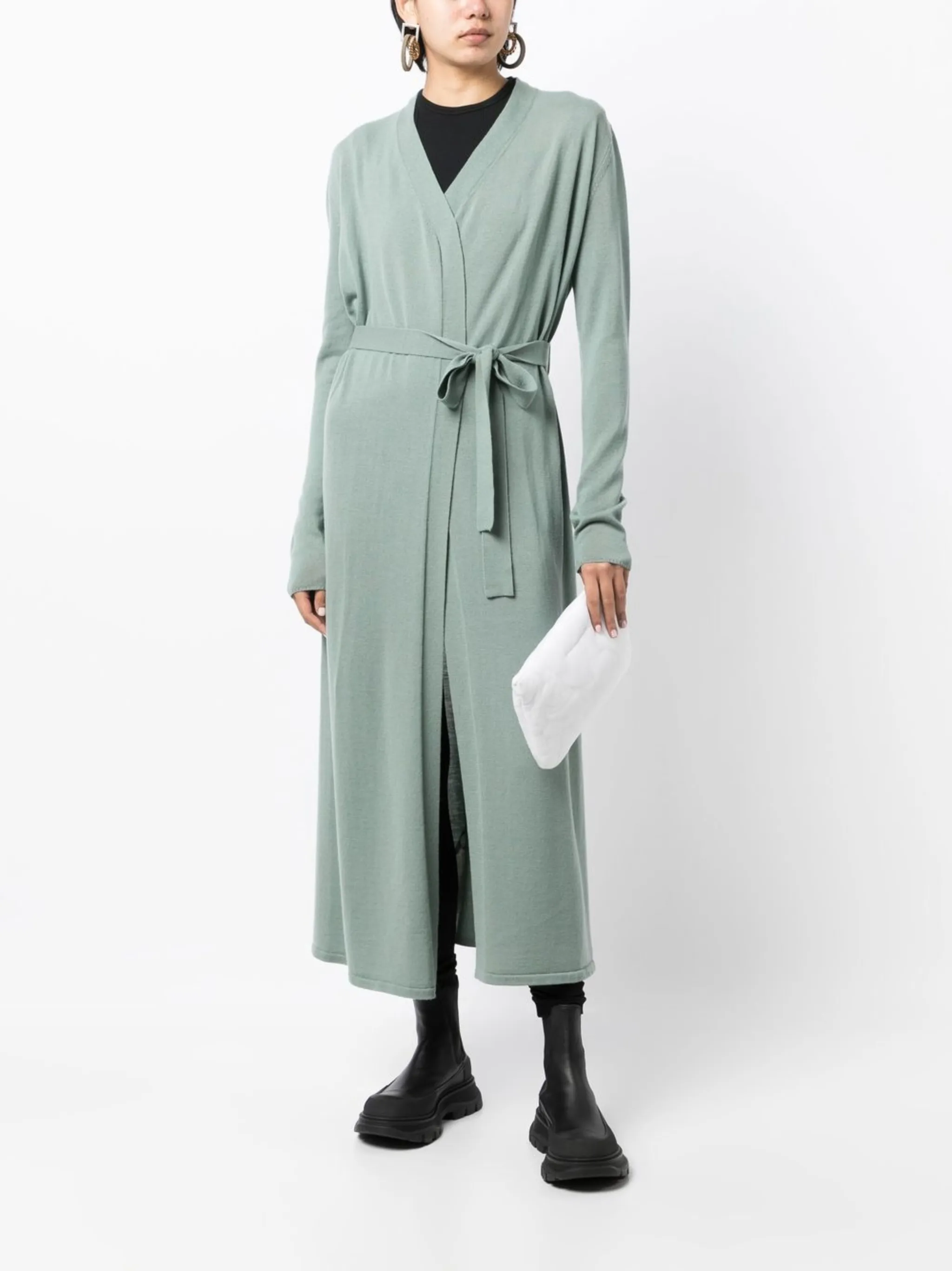 Шерстяной кардиган-пальто Bathrobe Rick Owens, зеленый — фото 2