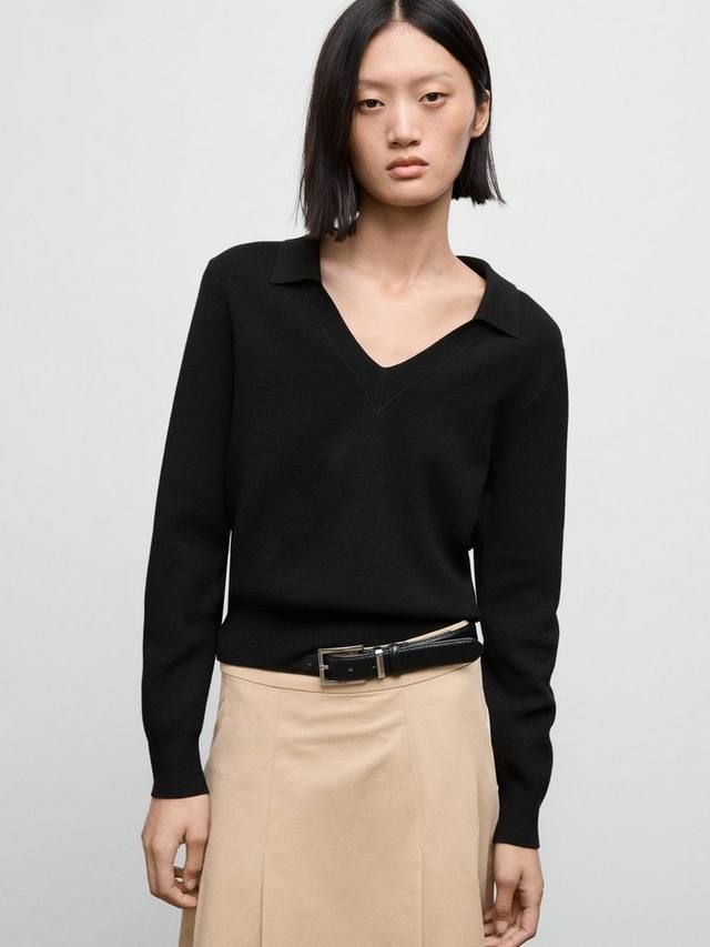 

Джемпер Jan с V-образным вырезом Mango, Black