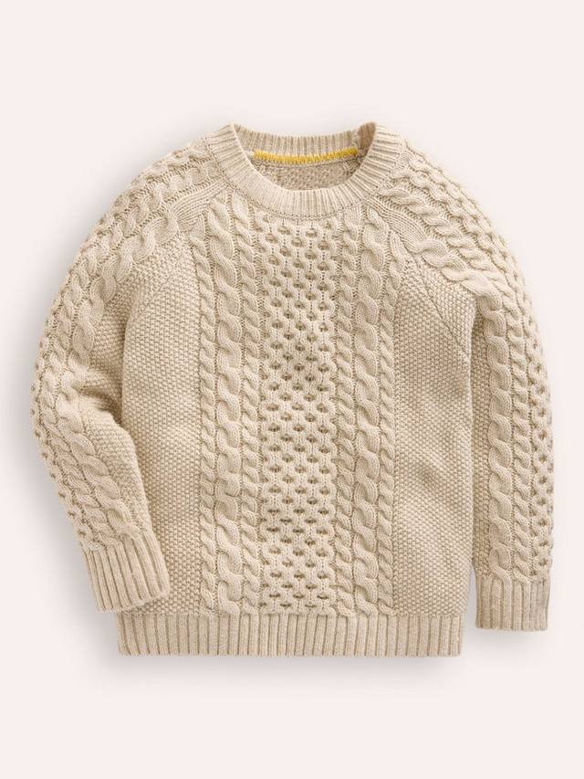 

Детский джемпер из кабельной вязки heritage Mini Boden, экрю