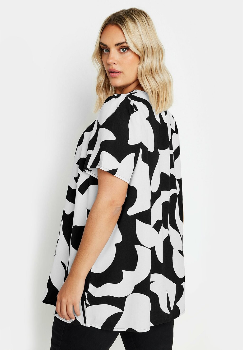 

Блуза ABSTRACT PRINT BUTTON UP Yours Clothing, черный