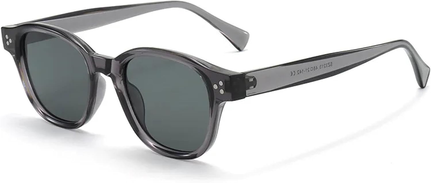 

Солнцезащитные очки с защитой от УФ-излучения UV400 | Прозрачные линзы, заклепки, стиль панк | Для женщин и мужчин, для занятий спортом на открытом воздухе и вождения DSVIGF, Grey