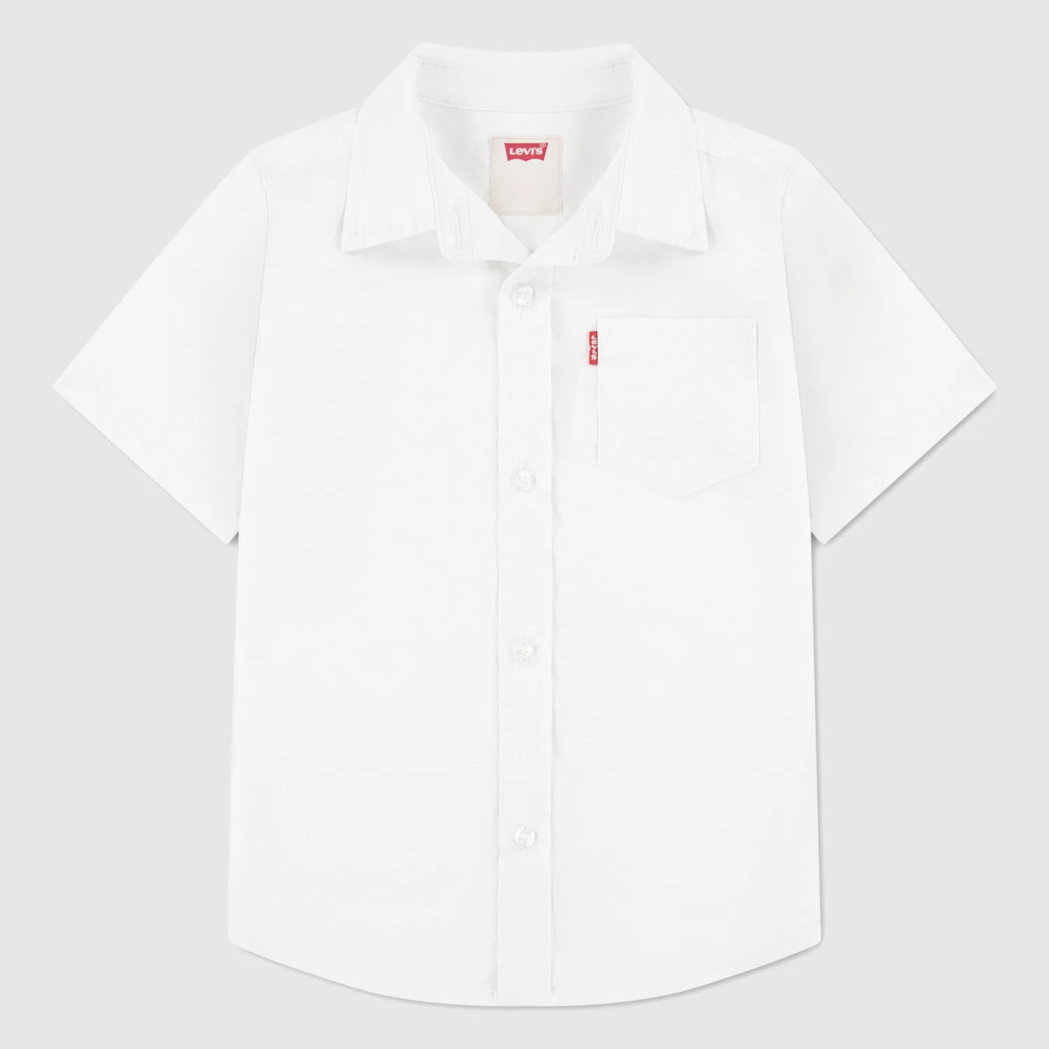 Тканая рубашка с коротким рукавом для мальчиков 4-7 лет Levi's, Bright White — фото 4