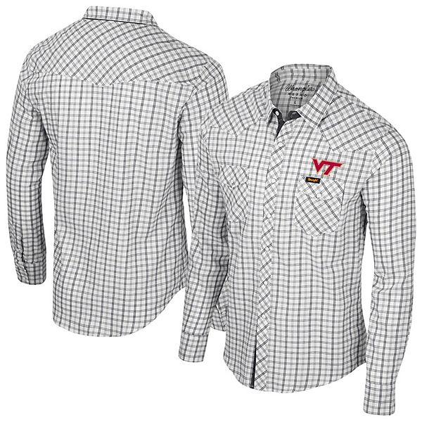 

Мужская белая рубашка Virginia Tech Hokies в клетку с длинным рукавом на пуговицах Colosseum X Wrangler