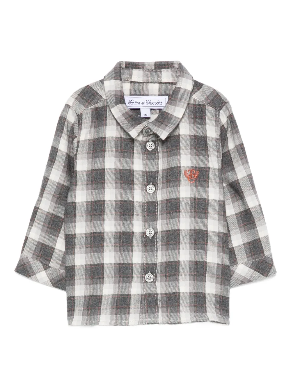 

Клетчатая хлопковая рубашка Tartine Et Chocolat, серый
