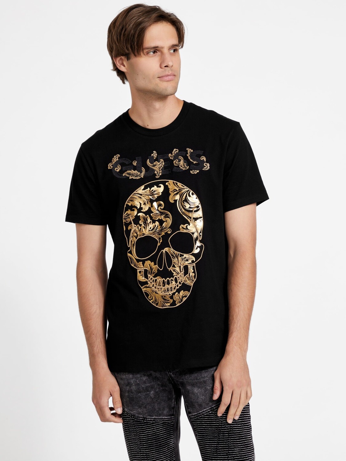 

Футболка Eco Rorin с черепом Guess Factory, черный