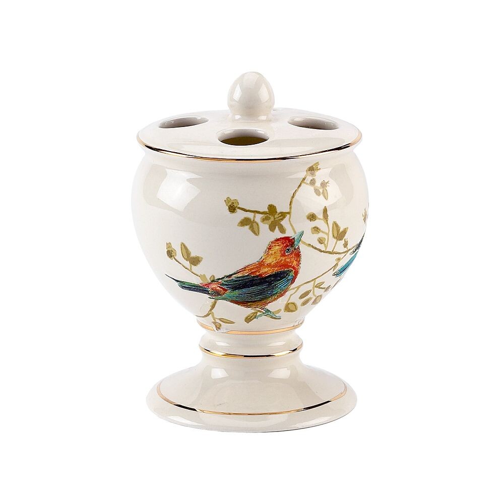 

Подставка для зубных щеток Avanti Gilded Birds, цвет Ivory