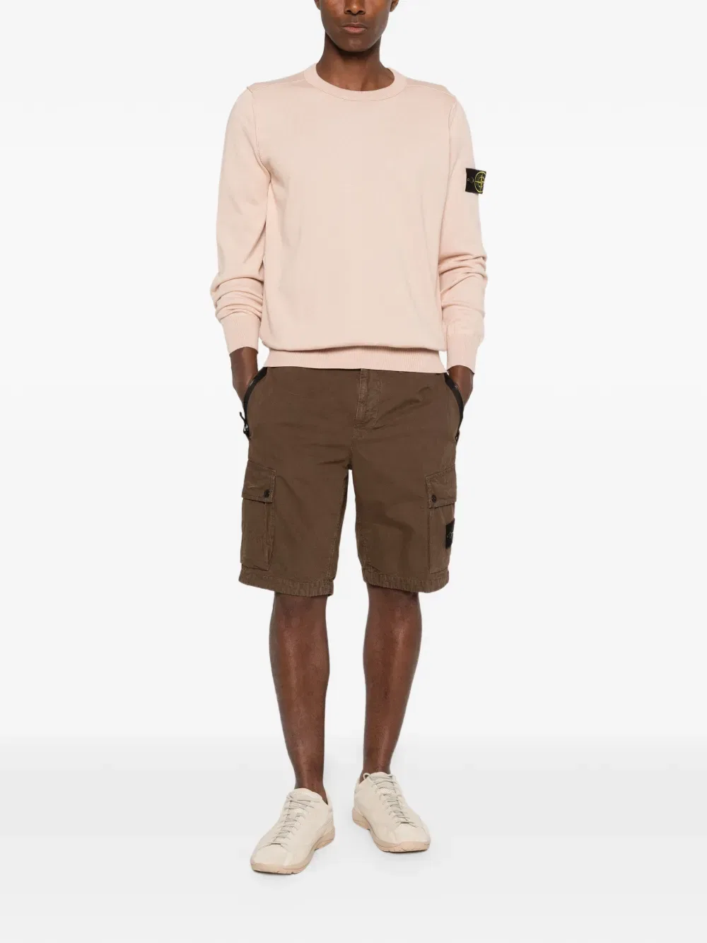 Толстовка на молнии Compass-patch Stone Island, розовый — фото 2