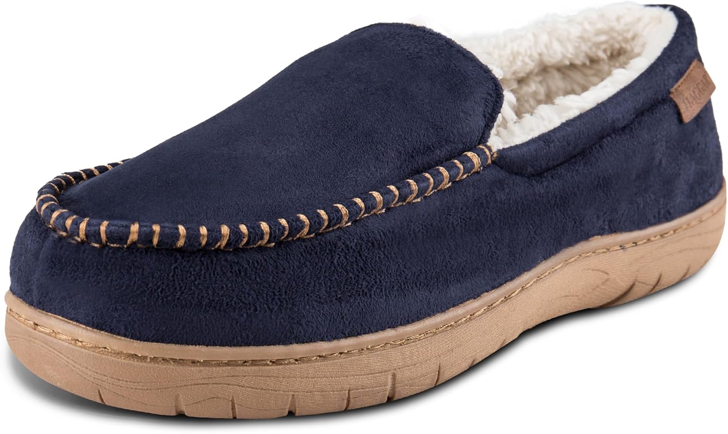 

Мужские домашние тапочки Haggar Venetian Slipper для дома и улицы с комфортом из пены с эффектом памяти, Navy Stitch