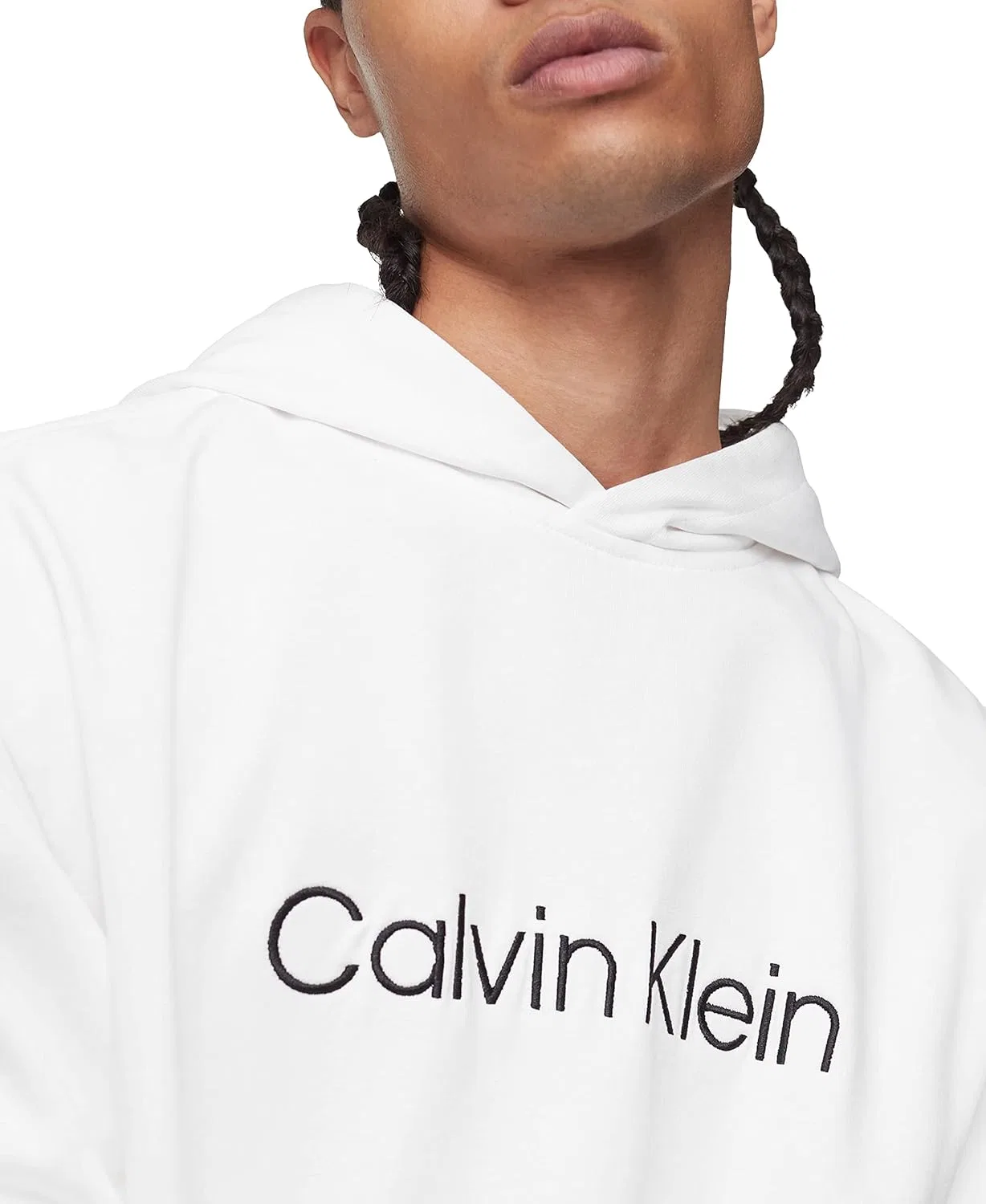 Мужская толстовка Calvin Klein свободного кроя с логотипом и отделкой из французского махрового трикотажа — фото 4