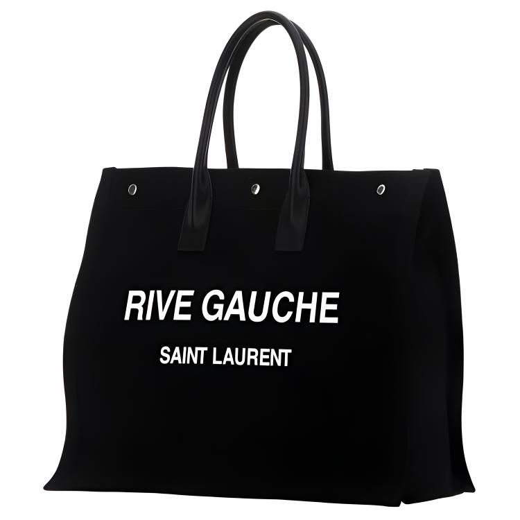 SAINT LAURENT Хлопковая сумка большая мужская черная — фото 2