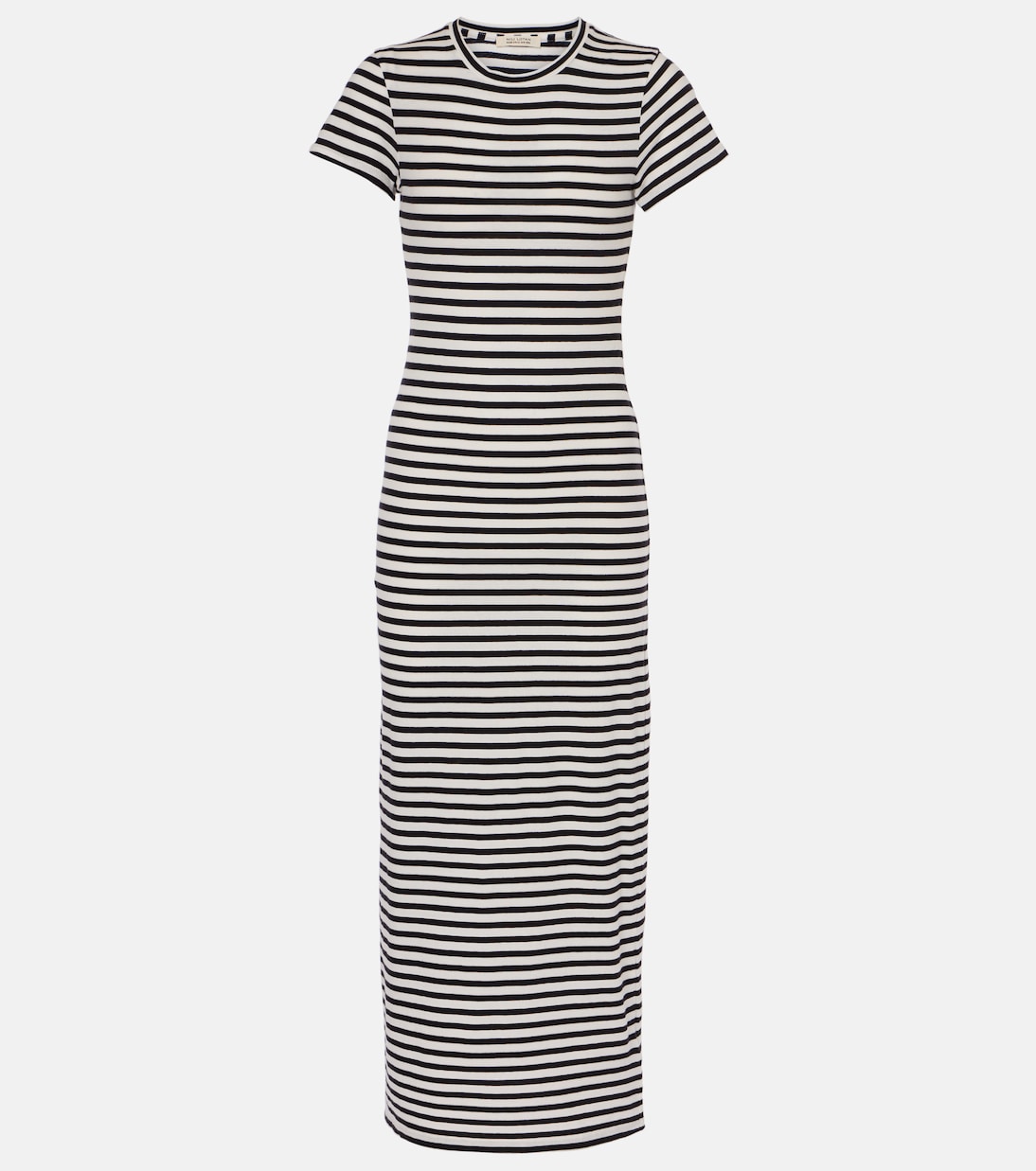 

Полосатое хлопковое платье макси из джерси Nili Lotan, Black/Ivory Stripe